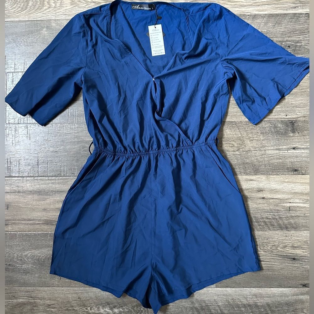 New With Tags Women's Romper Blue Size Large